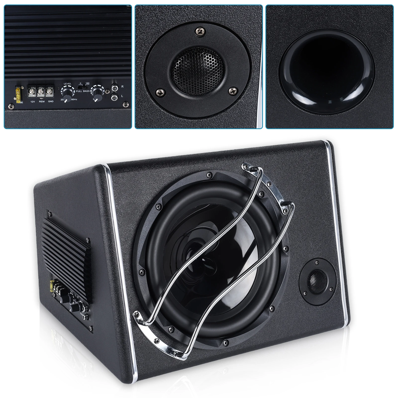 Podofo 1 Set 10 Zoll 3800W Auto-Subwoofer mit Bandpass-Subwoofergehäuse für 12V Auto LKW Marine Boot Audio-Upgrade – Detail 8