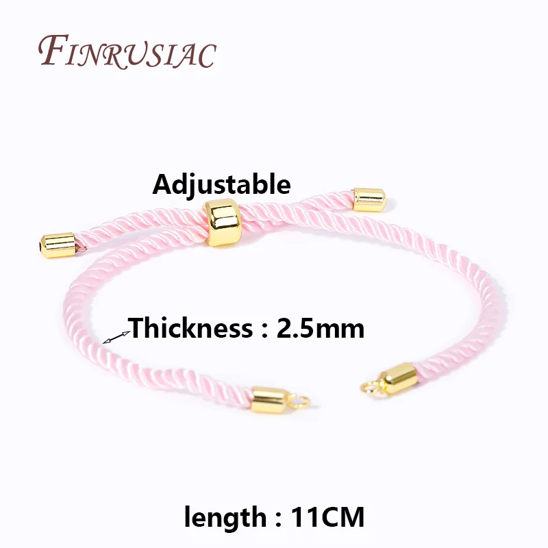 2/4/6 Pcs/Lot Adjustable Rope Chain 18K Gold Plated Semi-finished Bracelet Accessories DIY Making Bracelets Cord Chain