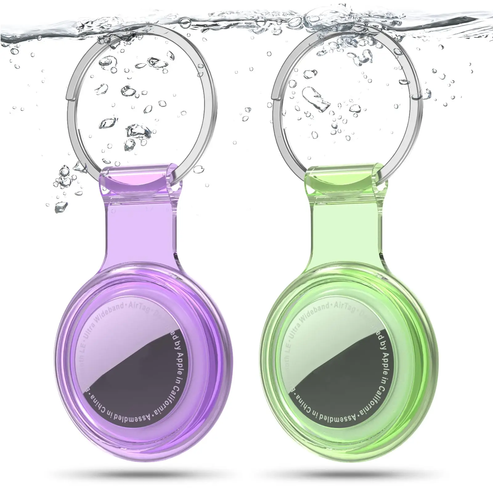 Airtag Holder for Apple AirTags Waterproof Dustproof Anti-Collision Airtag Cover Soft TPU Material for Kids Bags Keys Pets