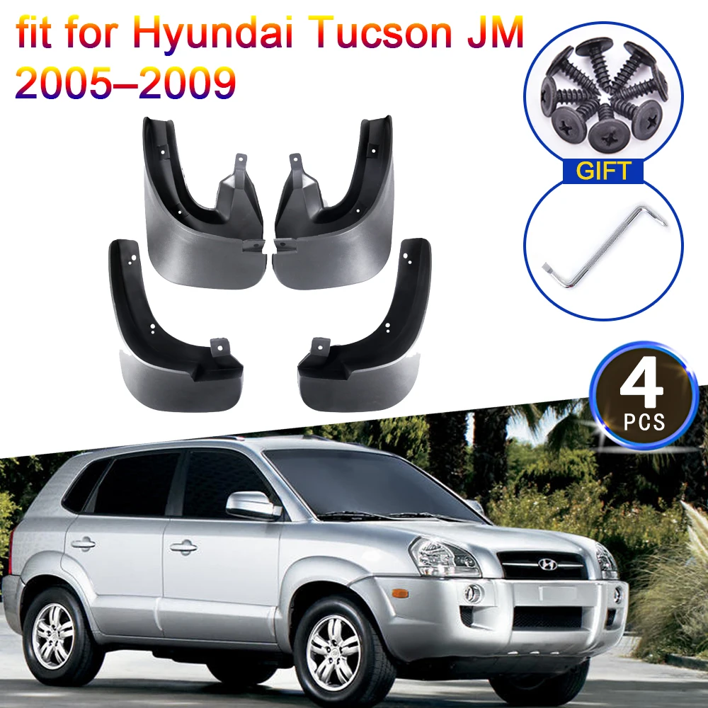 4x for Hyundai Tucson JM 2005 2006 2007 2008 2009 Mudguard Fenders Mud Flaps Splash Guards Front Wheels Car Styling Accessories