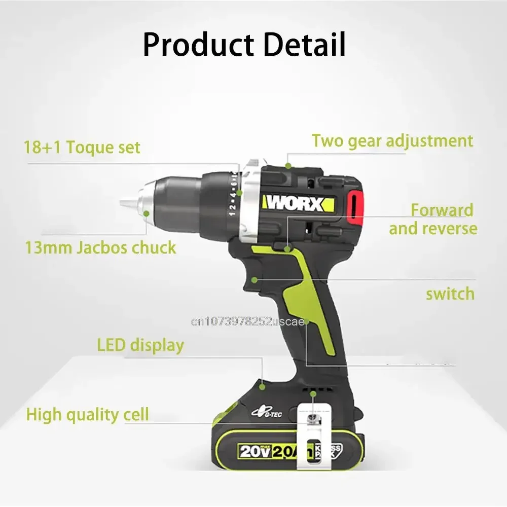 WORX Cordless Impact Drill Brushless Motor WU369 Max 60Nm 2100rpm 33600bpm Multifuncitonal [Non Battery and Charger]