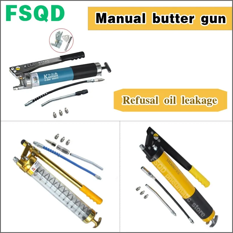 600CC 900CC Manual butter gun steel tube/transparency/stainless steel Double-pressure rod /Single -pressure rod piston