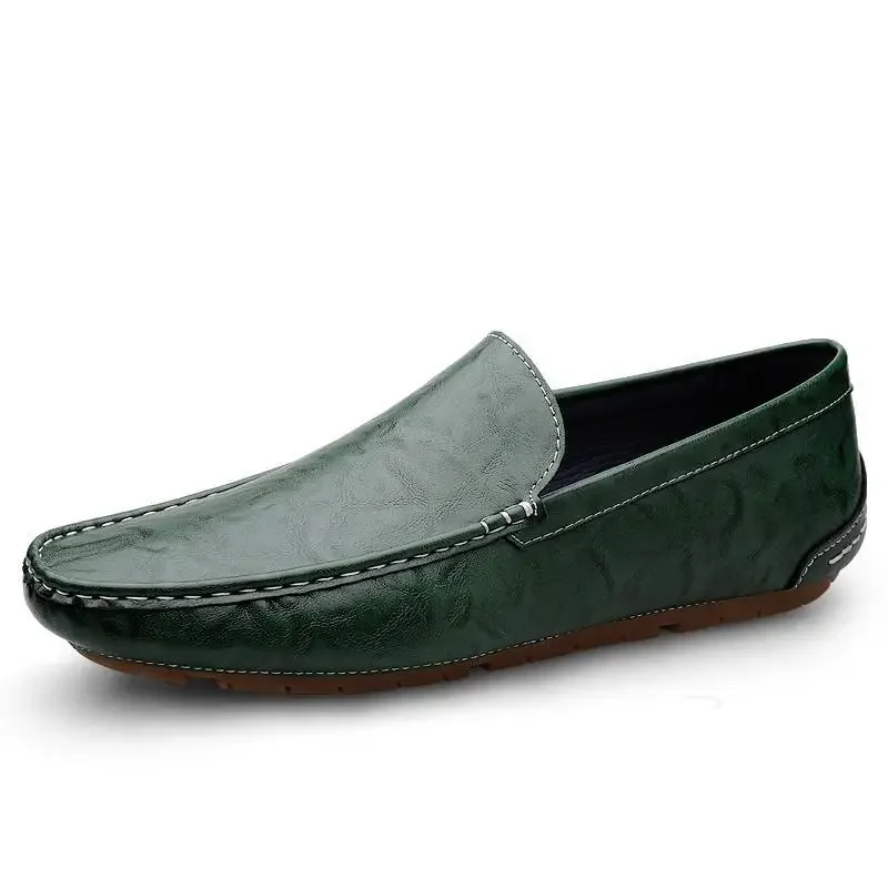 Men's Business Casual Moccasins Summer New Genuine Leather England Style Leather Shoes Men's One Pedal Loafer