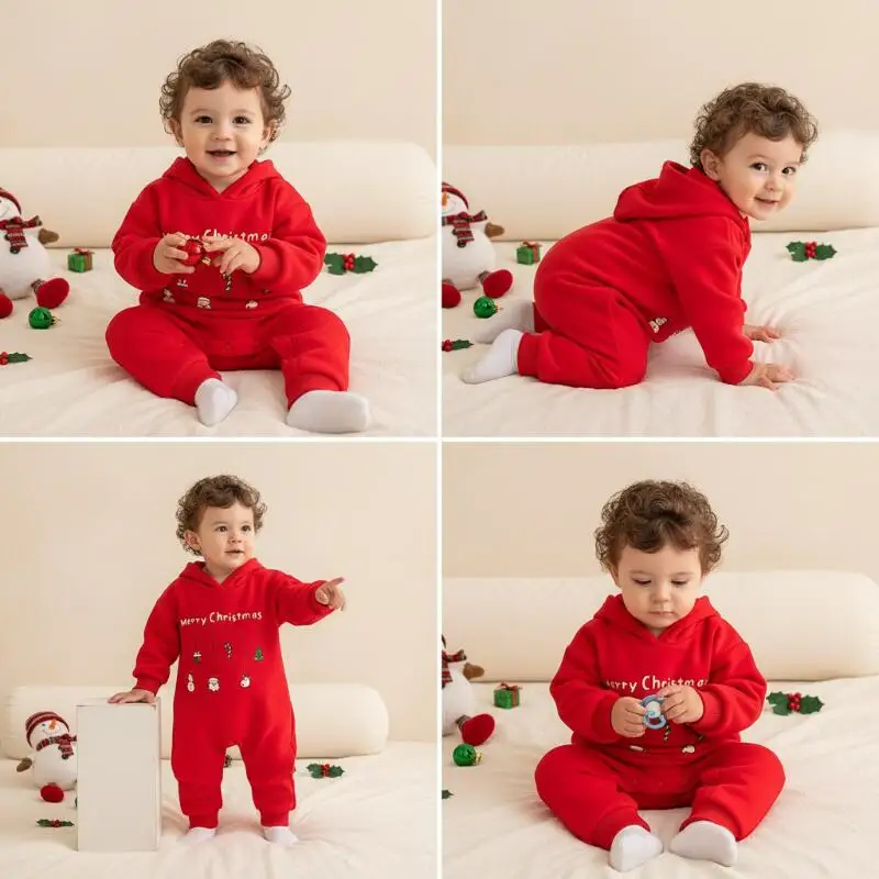 

Kawaii повседневные топы, модная детская одежда, корейский стиль, зимнее и осеннее рождественское боди с длинными рукавами для мальчиков и девочек