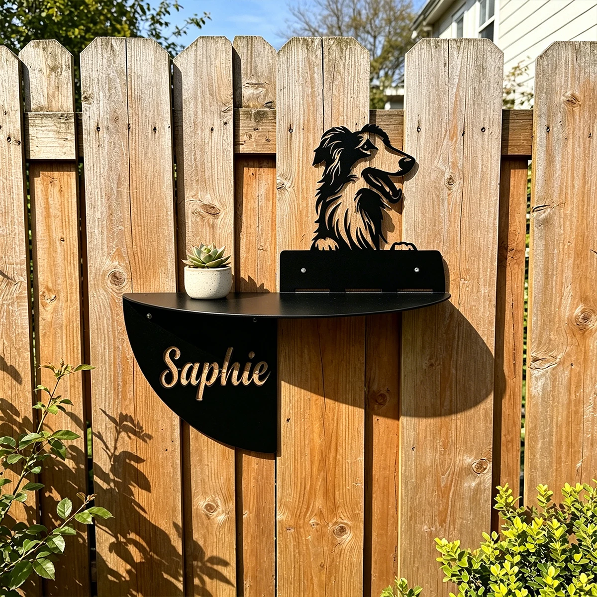 

Custom Text Border Collie Metal Wall Shelf Wall metal art Sturdy,Thanksgiving Gift Anniversary Gift Cheap home decor