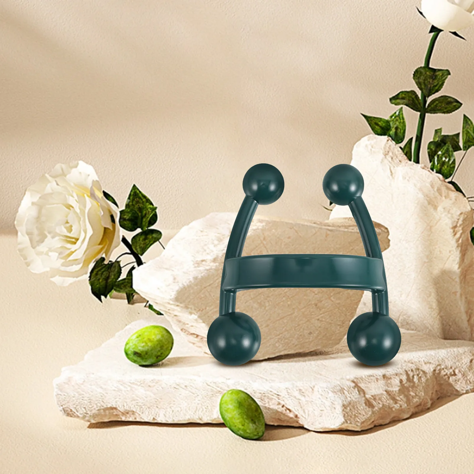 

H-Shaped Round Ball Massager for Deep Tissue Relief Compact Handheld Muscle Roller for Back Neck Waist Legs Feet Portable