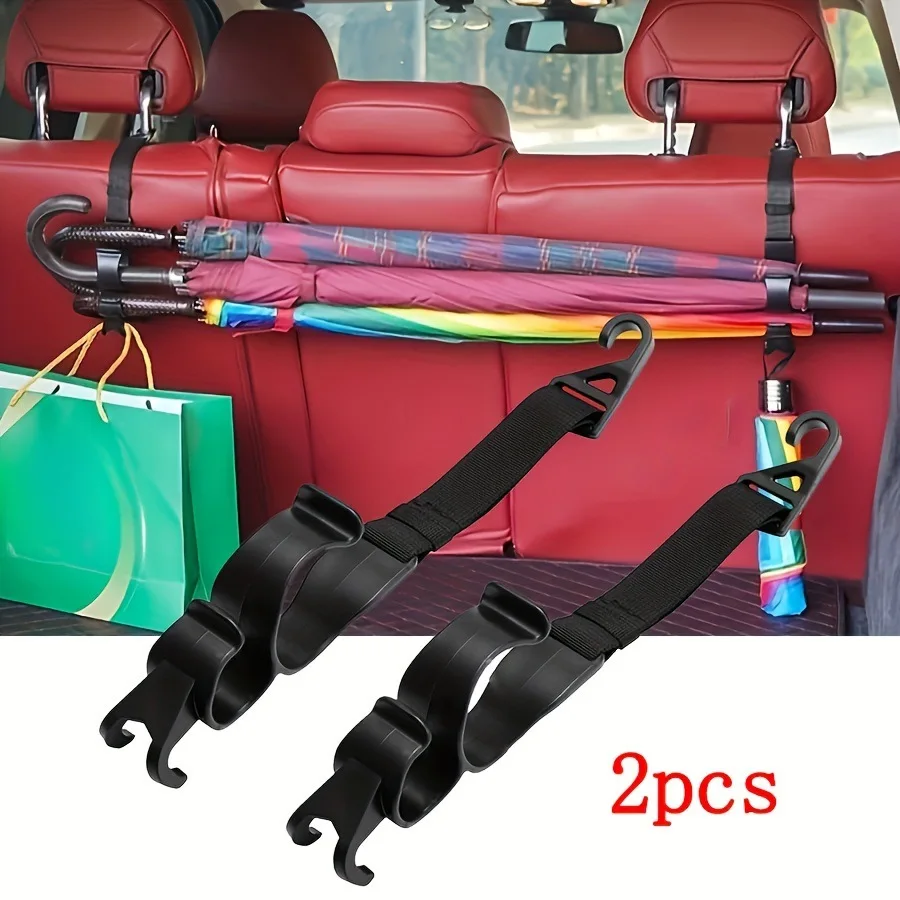 2pcs Car Hooks Electric Car Hooks Non drilling Hooks Universal Car Umbrella Hooks Seat Hooks