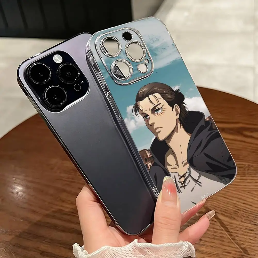 

Hot Anime A-Attack On-n Titan Yeager Phone Case For iPhone 17 16 15 14 13 12 11 Mini Pro Max Plus Transparent Cover