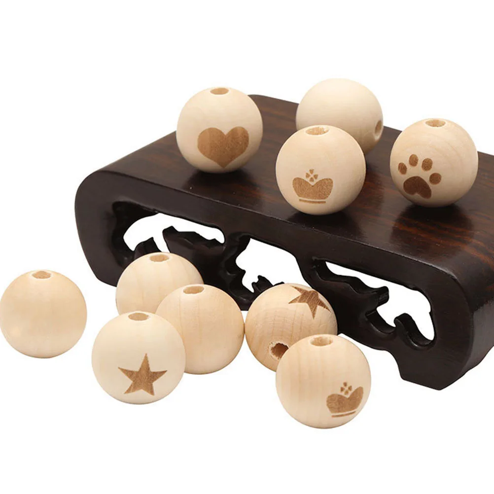 

Wooden Beads Loose Round Ball Spacer Small Jewelry Diy Handmade Crafts Cute Pendant