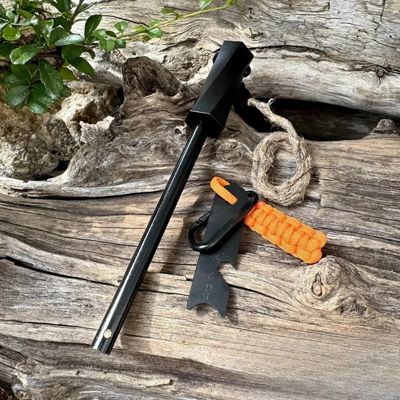 4-in-1 Bear Grylls All-Weather Fire Starter, Built-in Compass Whistle, Ultimate Survival Gear for Camping Hiking Emergencies