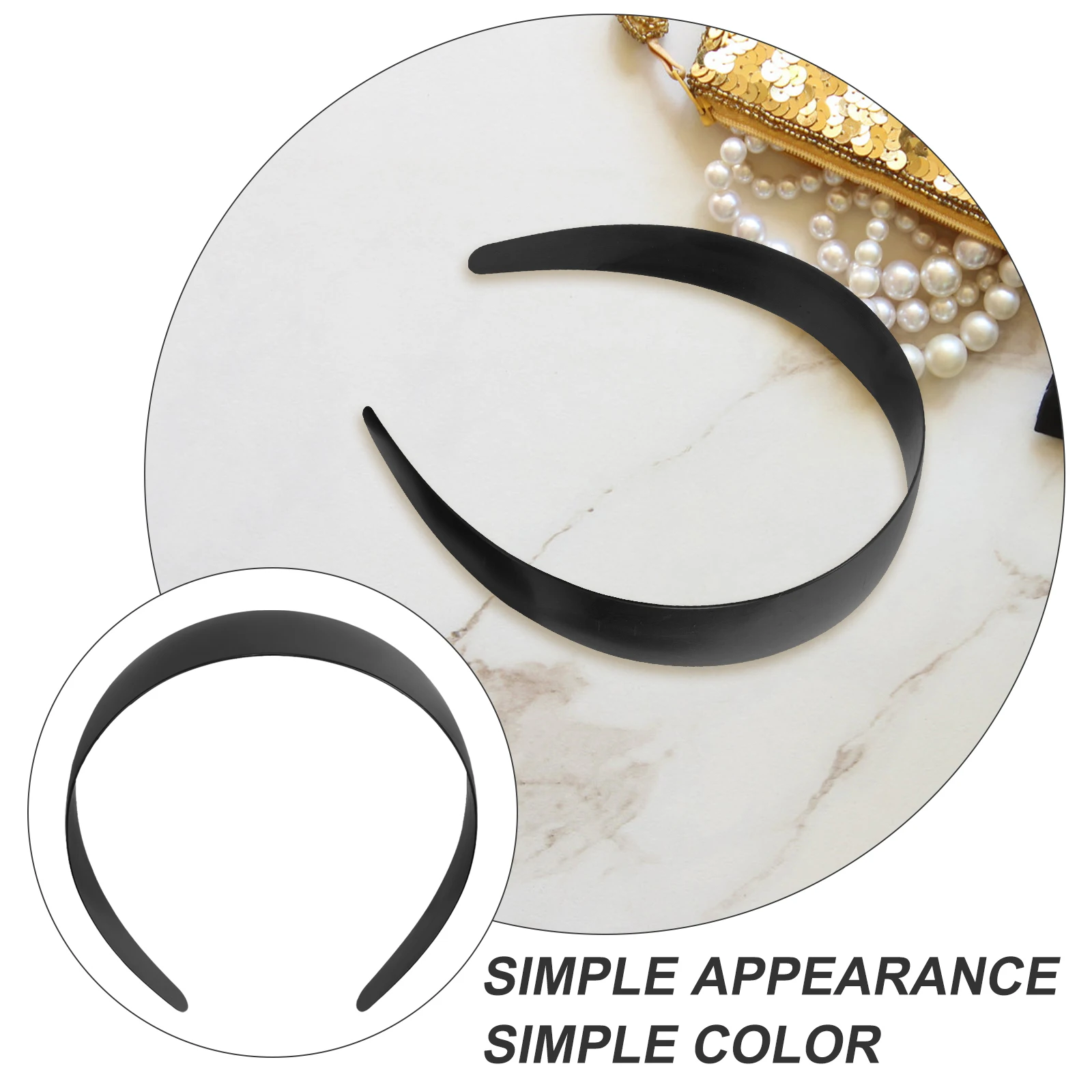 

12pcs Black Plain Headbands 3 0x37cm DIY Accessories Women Girls Plastic No Teeth Hoop Material Hair Ornaments Band Making