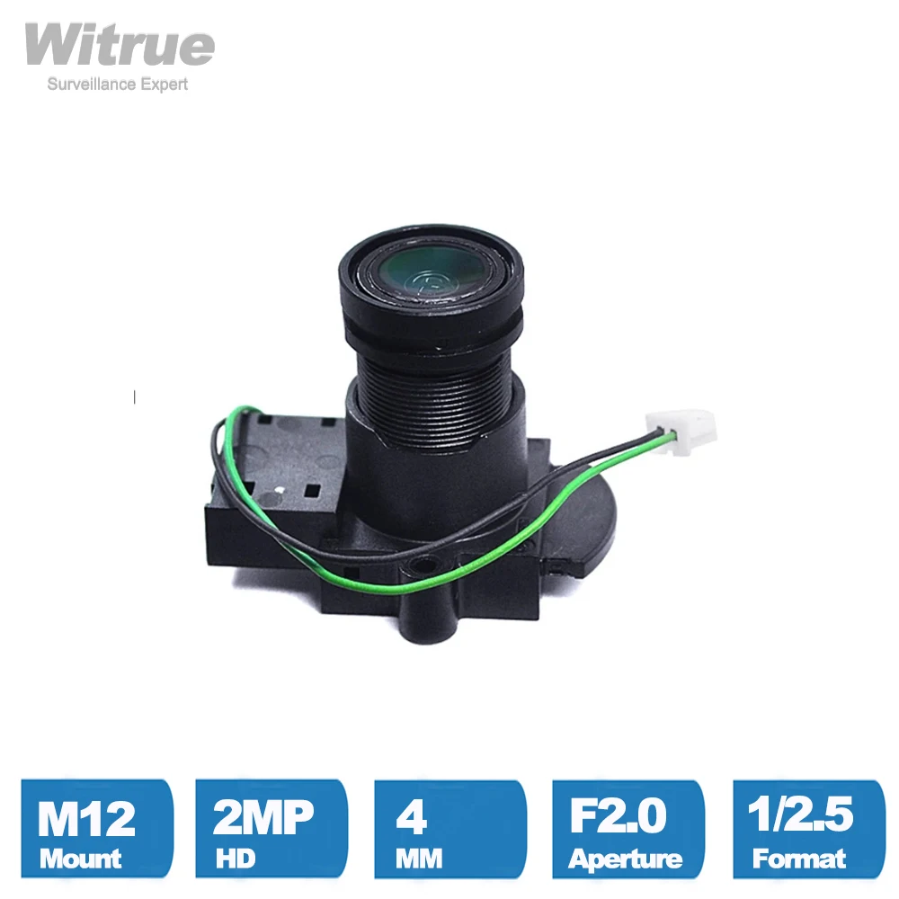 Witrue obiektyw aparatu CCTV 2MP 1080P 4mm M12 mocowanie przysłony F2.0 z wycięciem podczerwieni do kamer bezpieczeństwa nadzoru