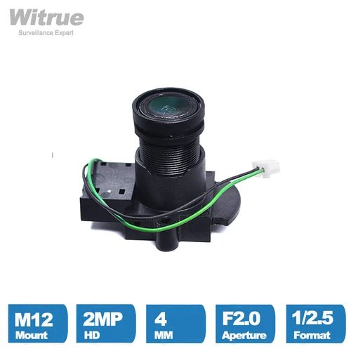 Imagen 1 del producto Witrue Lente de cámara CCTV 2MP 1080P 4 mm M12 Apertura de montaje F2.0 con corte IR para cámaras de seguridad de vigilancia