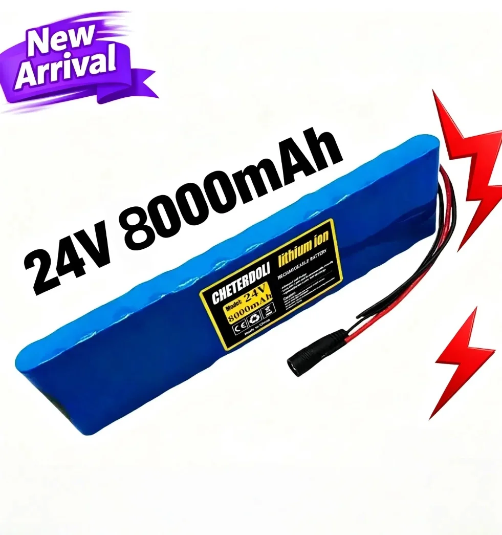 

24V 8000mAh 6S2P Rechargeable Lithium Battery Pack + Charger,for 250W/350W Electronic Scooters, Durable Energy Supply with
