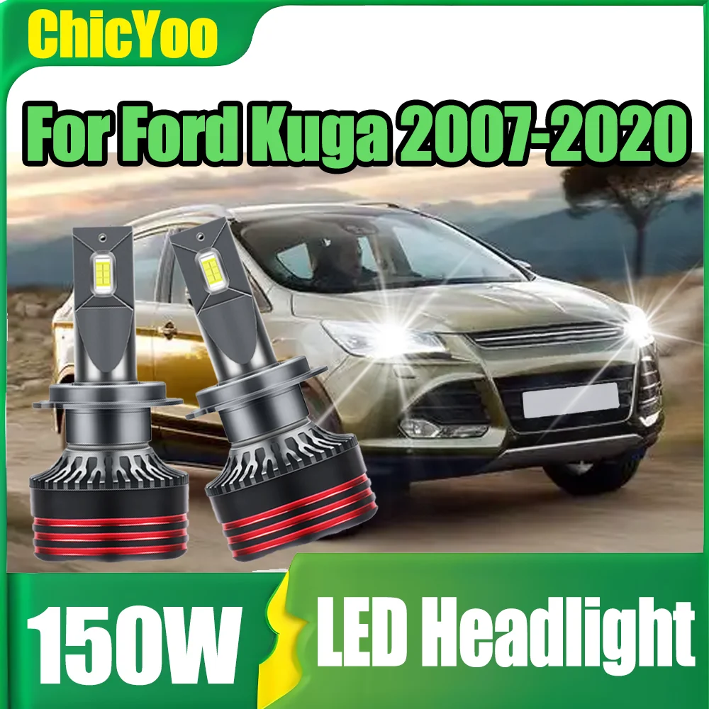 

2PCS 150W Auto Headlamps Bulbs H7 LED Car Headlights High Power 30000LM 6000K Super White Plug and Play For Ford Kuga 2007-2020