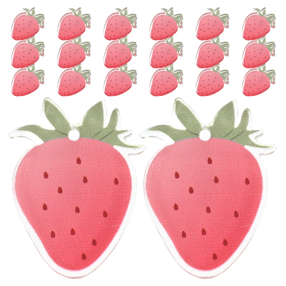 

20 шт. акриловые реалистичные подвески в виде клубники, милый брелок «сделай сам», сумка, кошелек, аксессуары для телефона, аксессуары с фруктами, очаровательные акриловые подвески с фруктами