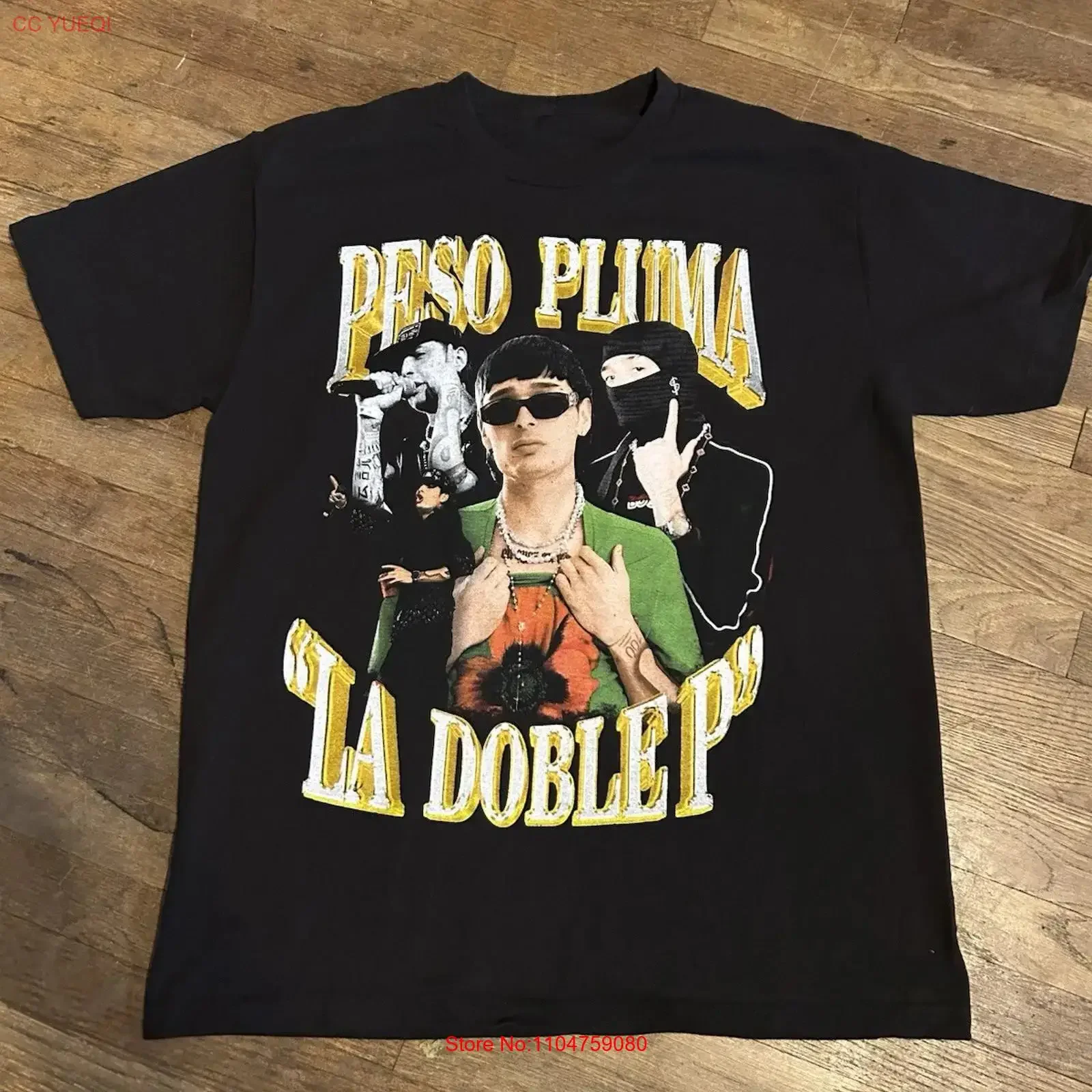 Peso Pluma La Doble P Tour Promo T Shirt Size Large Corrido Reggaeton Hip Hop vintage Washed Top For Everyday Wear Slightly