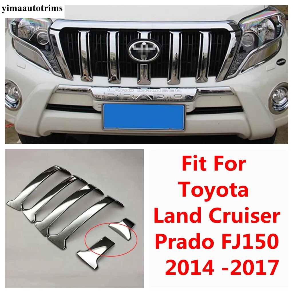 

Front Middle Grille Strip Decoration Cover Trim Accessories For Toyota Land Cruiser Prado FJ150 2014 - 2017 Without Camera Hole