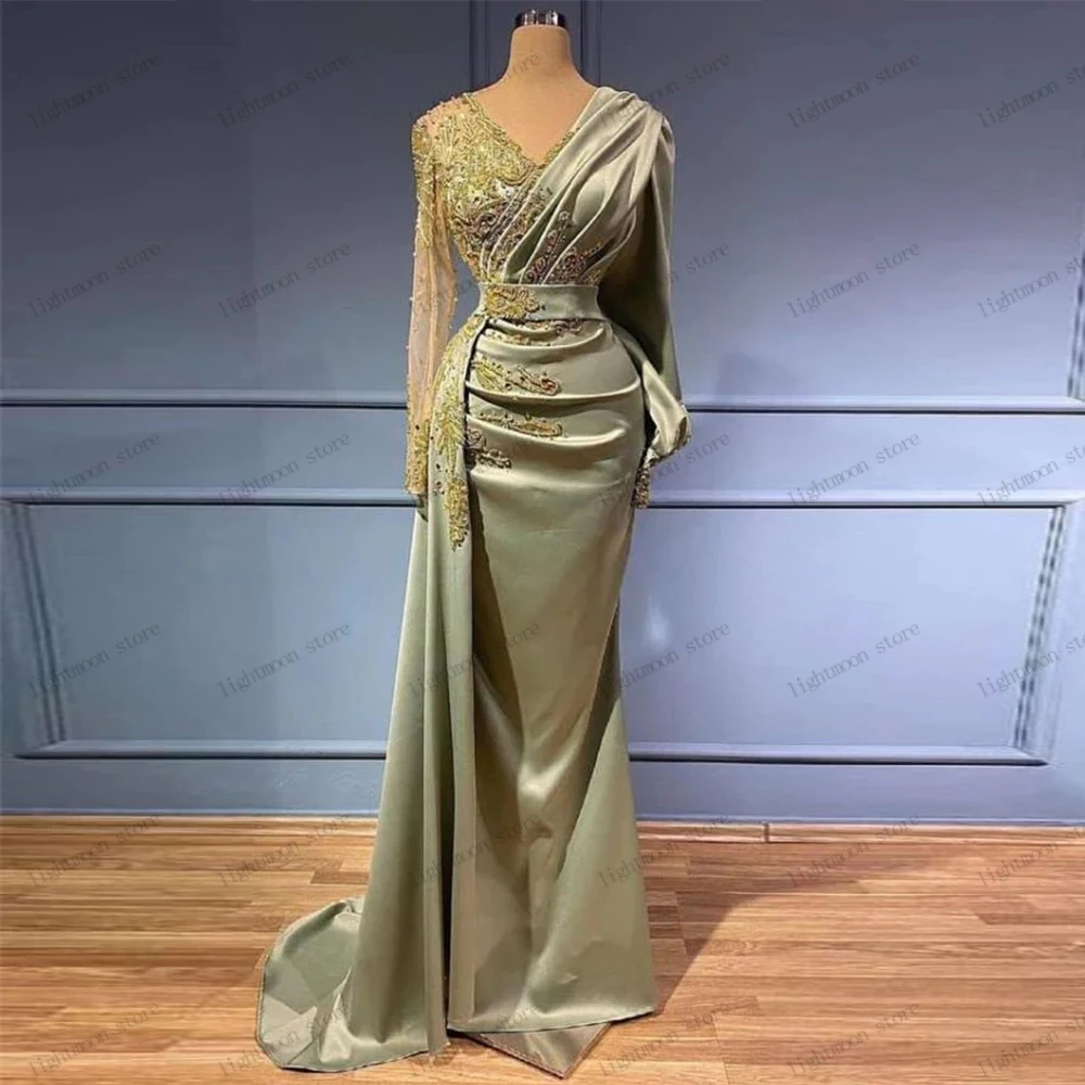 

Elegant Prom Dress Pretty Evening Dresses For Women 2024 Floor Length Satin Ball Gowns Sequin Appliques Vintage Vestidos De Gala