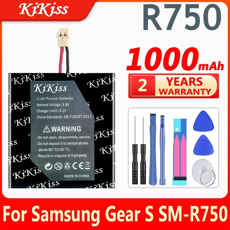 

Сменный аккумулятор KiKiss для Samsung Gear S SM-R750 R750, аккумуляторы для умных часов 1000 мАч