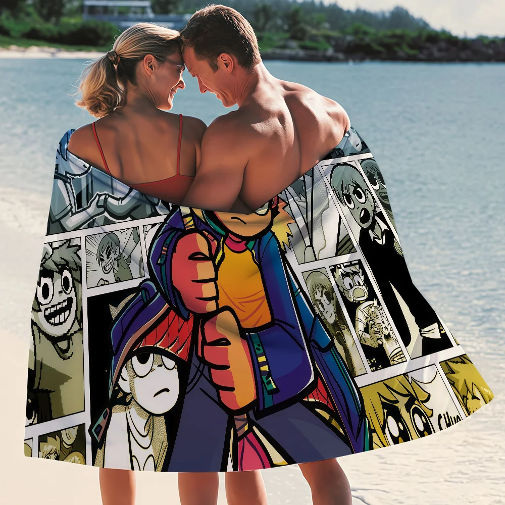 Funny Anime Scott Pilgrim Towel Quick Drying Beach Towels Are Suitable For Swimming Pools Camping Yoga And The Gym