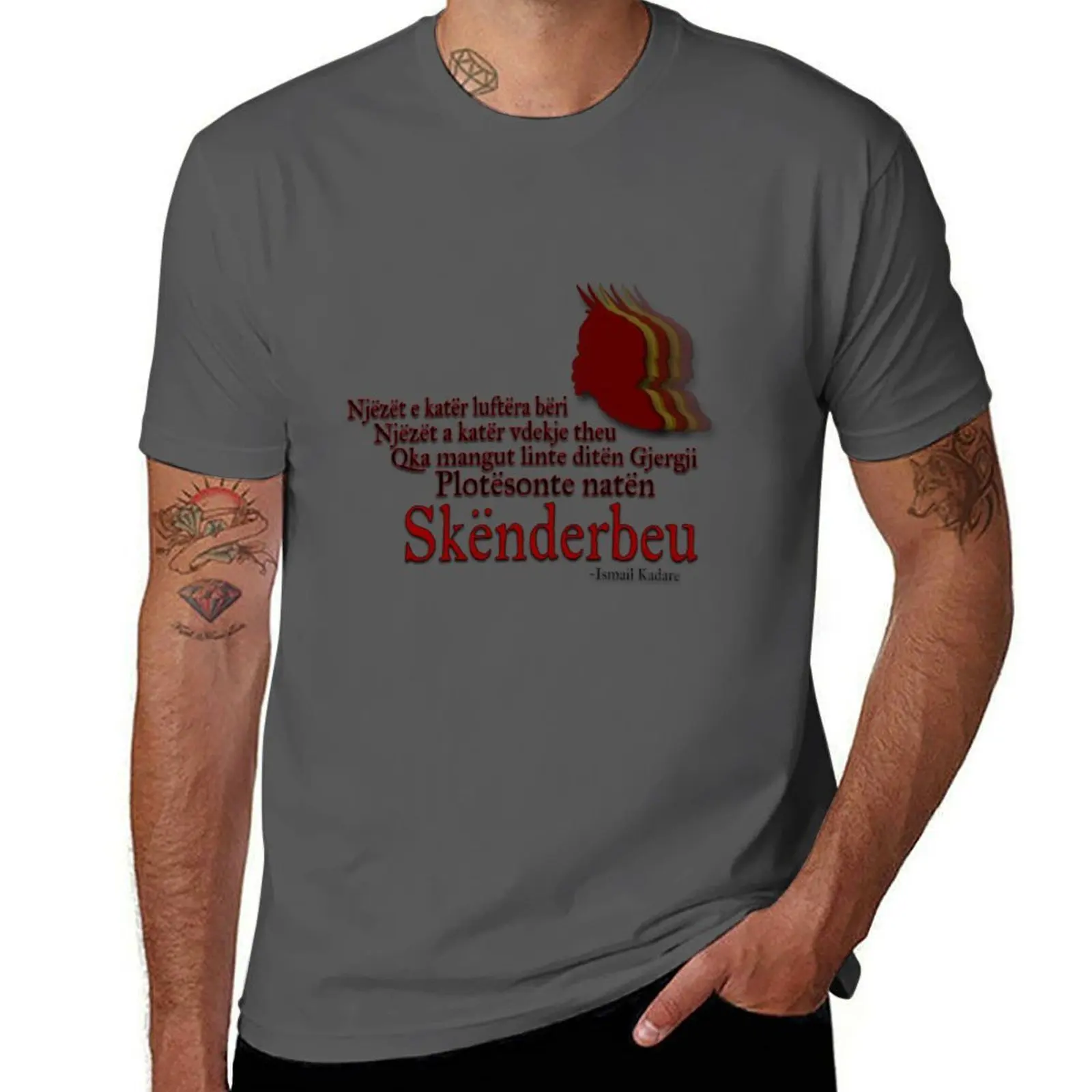

Skenderbeg Poem T-Shirt Casual Loose Fit Summer Tee Shirt