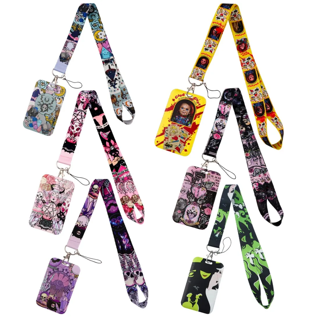 Witch Skull Terror Doll Lanyard Neck Strap For Keychain ID Card Mobile Phone Straps Badge Holder Hang Rope Keyring Accessories