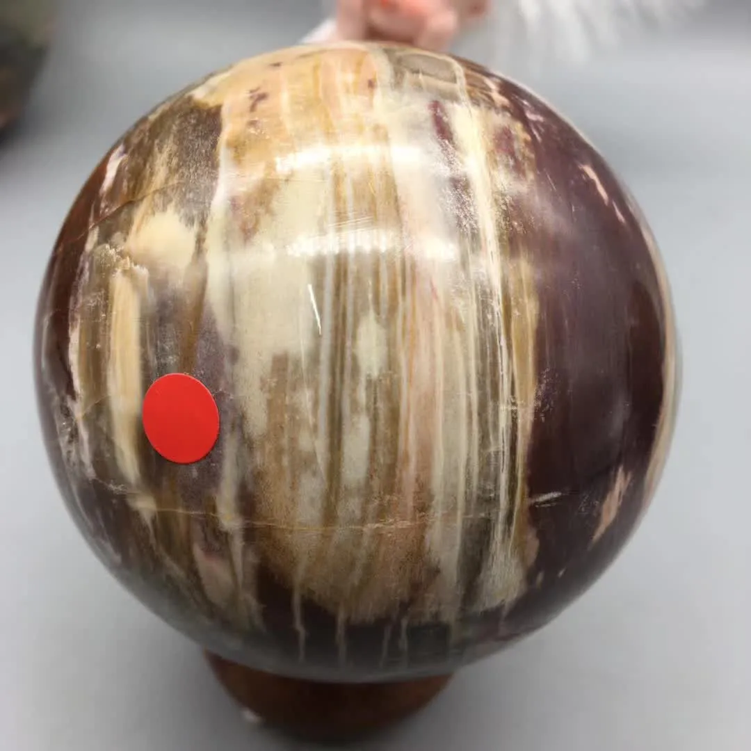 

1-5kg Good QUALITY Natural Fluorescence Opalized Woodstone Ball Sphere Silicified Wood Original Minerals House Decoration Items