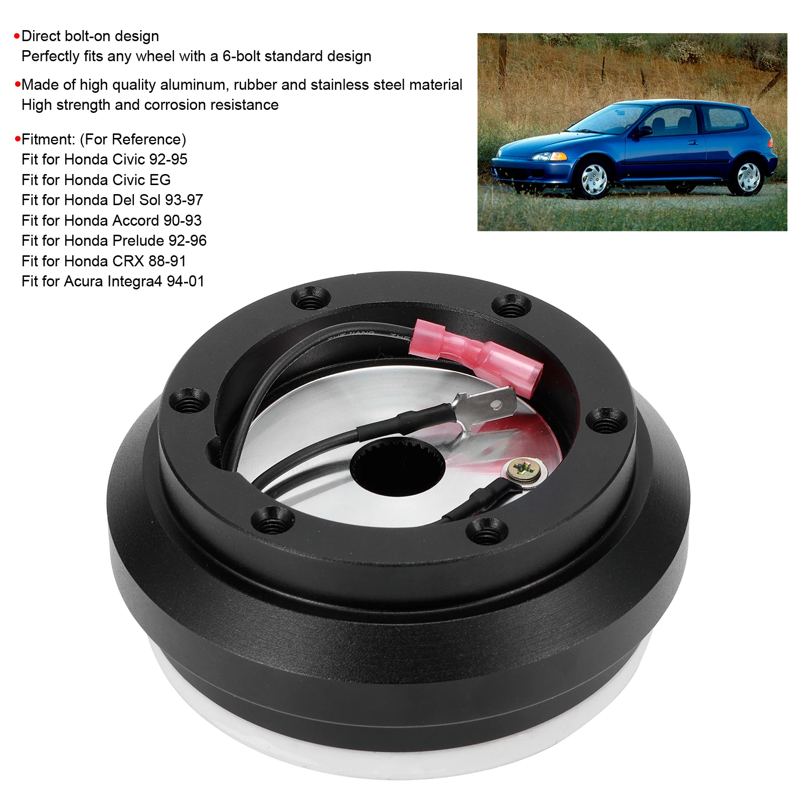 Car Steering Wheel Hub Adapter Stable Steering Wheel Base Fit For Honda Civic Del Sol Accord Prelude CRX