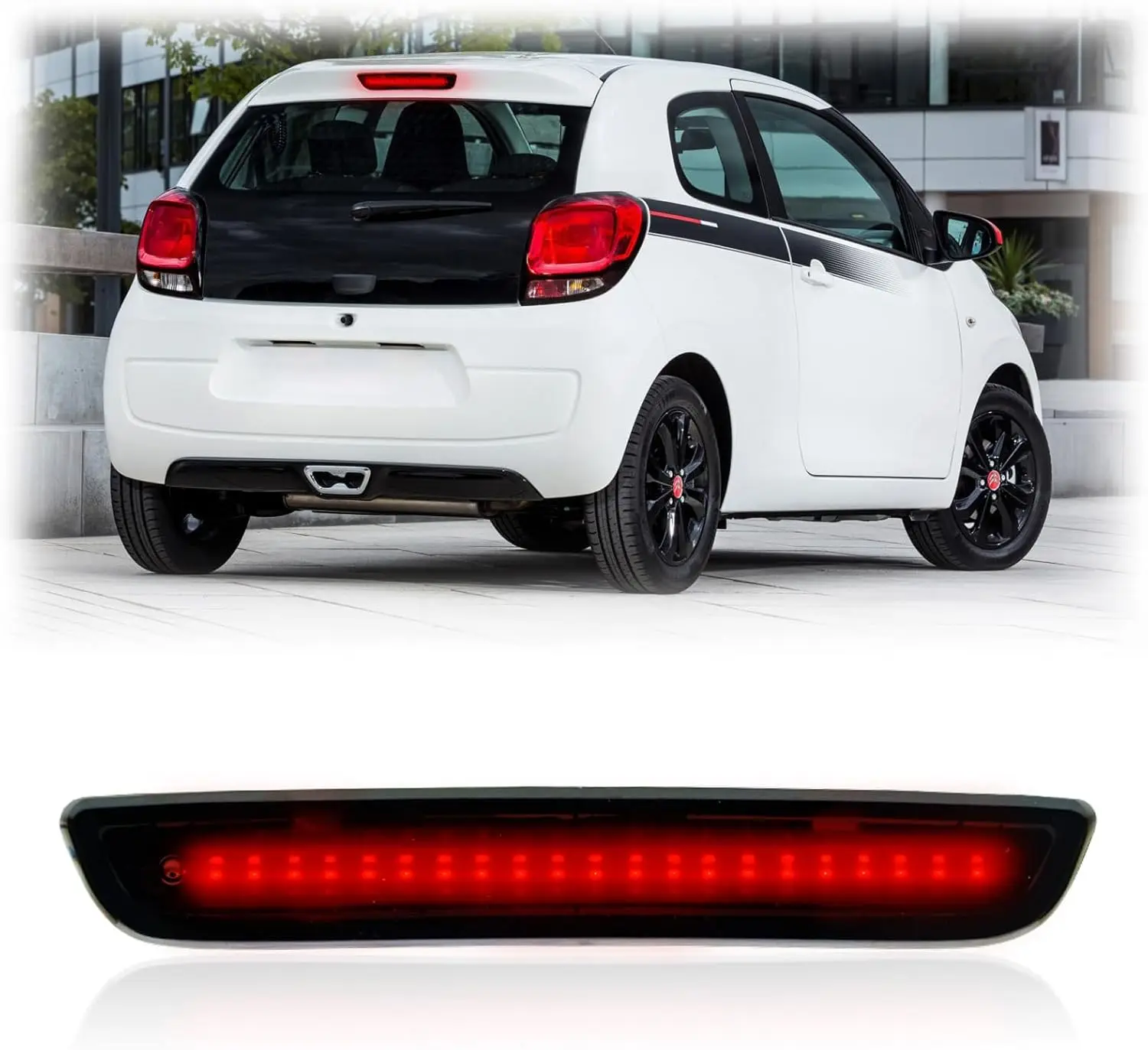 مصباح LED للفرامل الخلفية عالية المستوى لسيارة 2014-2022 Citroen C1 Peugeot 108 Toyota Aygo CHMSL B000878980B00