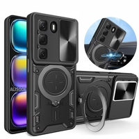 Slide Camera Funda for Infinix Hot 50 Pro Plus 4G Case Armor Slide Lens Magnetic Ring Stand Cover for Infinix Hot 50 5G Capa