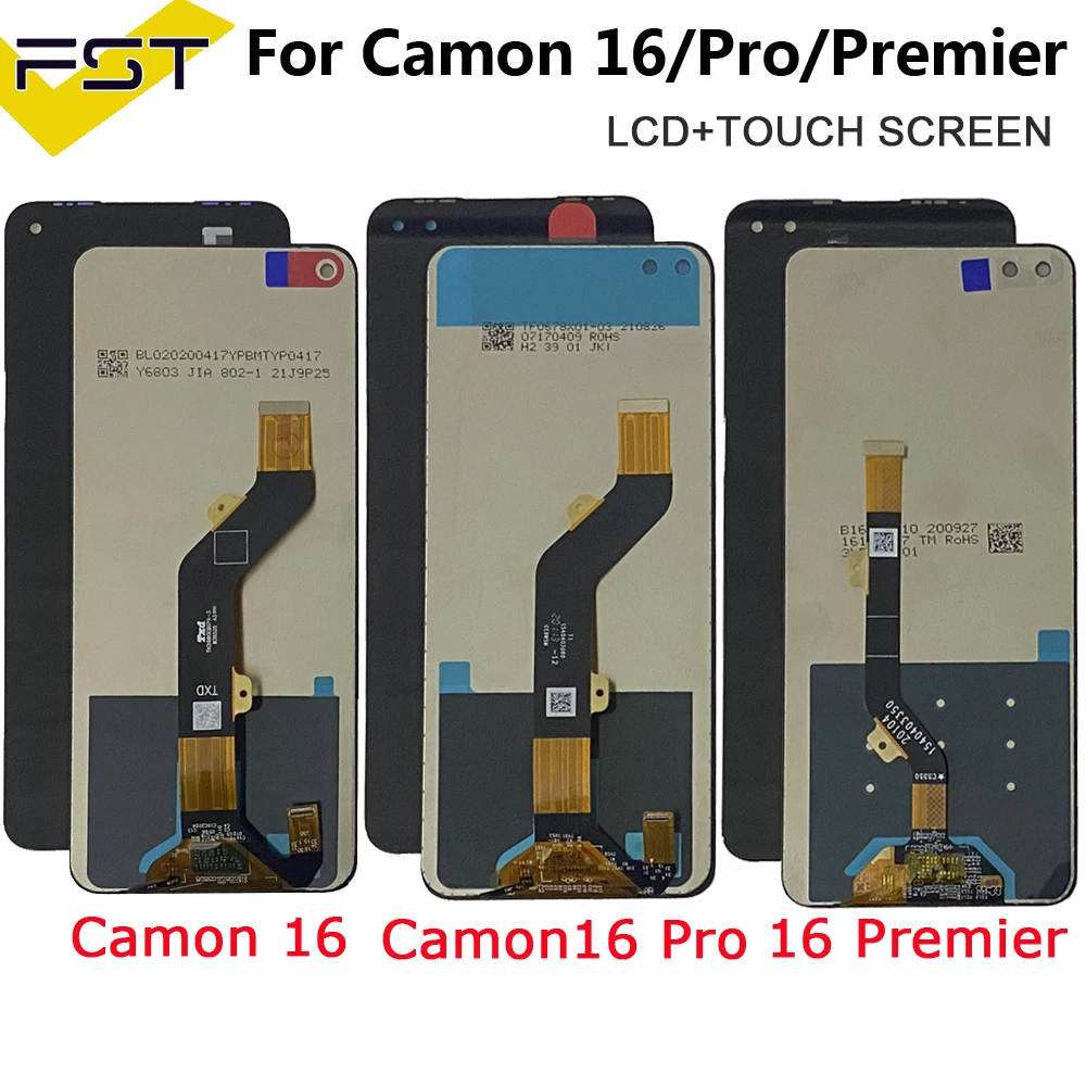 

For Tecno Camon 16 CE7 CE7j LCD Display Touch Screen Digitizer For Tecno Camon 16 Pro CE8 LCD Display Camon 16 Premier CE9 LCD