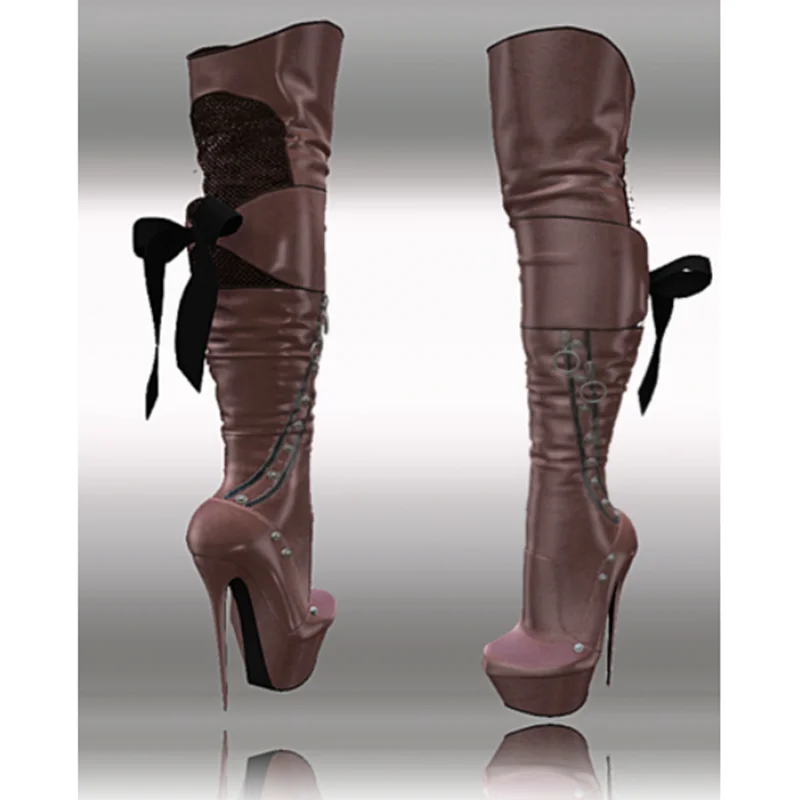 Solide Über Knie Hohe Bogen Knoten Stiefel Dünne Hohe Ferse Runde Kappe Mode Sexy Kühlen 2025, Winter Große Größe Frau Schuhe Zapatillas Mujer