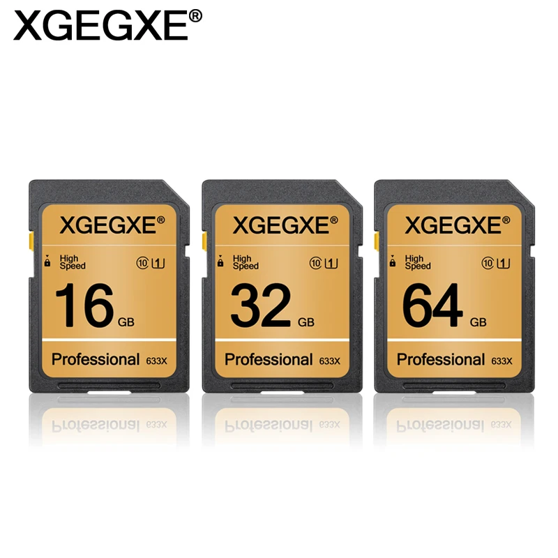 カメラとラップトップ用のXGEGXE-SD枚のカード,高速ビデオカード,プロのフラッシュメモリ,32GB,クラス10, 633x, 4GB, 8GB, 16GB, UHS-1