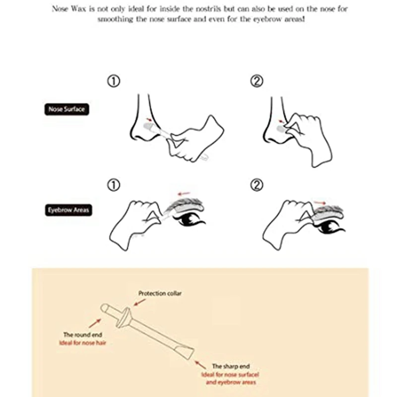 240 قطعة الأنف الشمع عصا القضيب ملاعق البلاستيك الأنف الشمع شرائط الأنف نظيفة الحاجبين الأنف إزالة الشعر