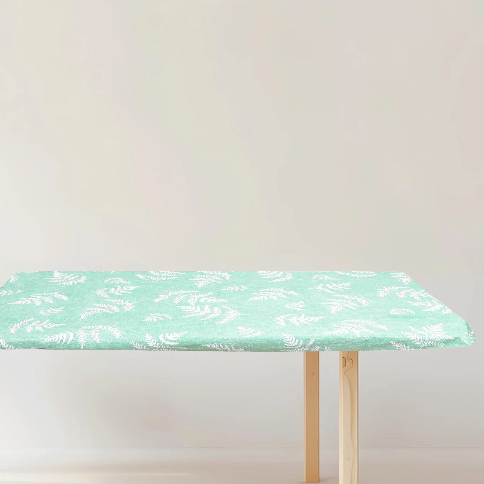 

Elastic Table Cover Rectangle Leaf Design Oilproof Flannel Material Anti-Scratch Easy Clean Modern Style Home Decor
