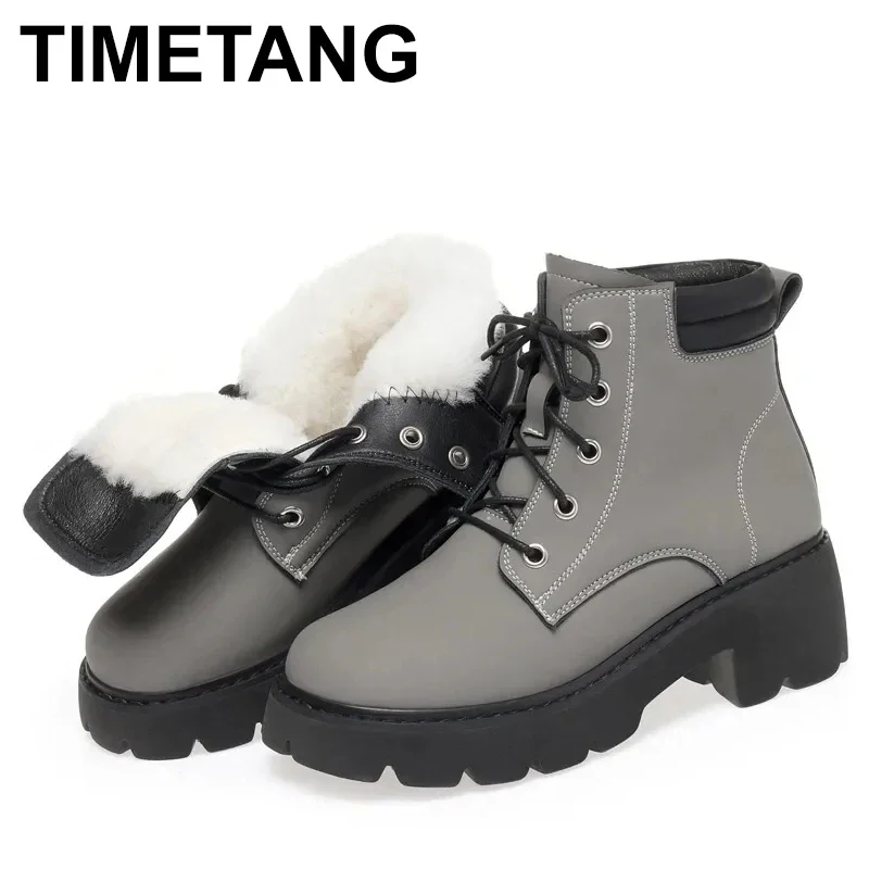 

Женские зимние низкие ботинки на меху, женские роскошные ботинки на платформе, женские короткие кожаные ботинки на молнии, большие размеры, 2024