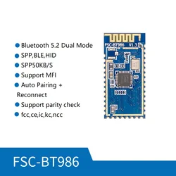 5.2 Dual Mode Bluetooth Module Wireless serial port data transmission FSC-BT986 module