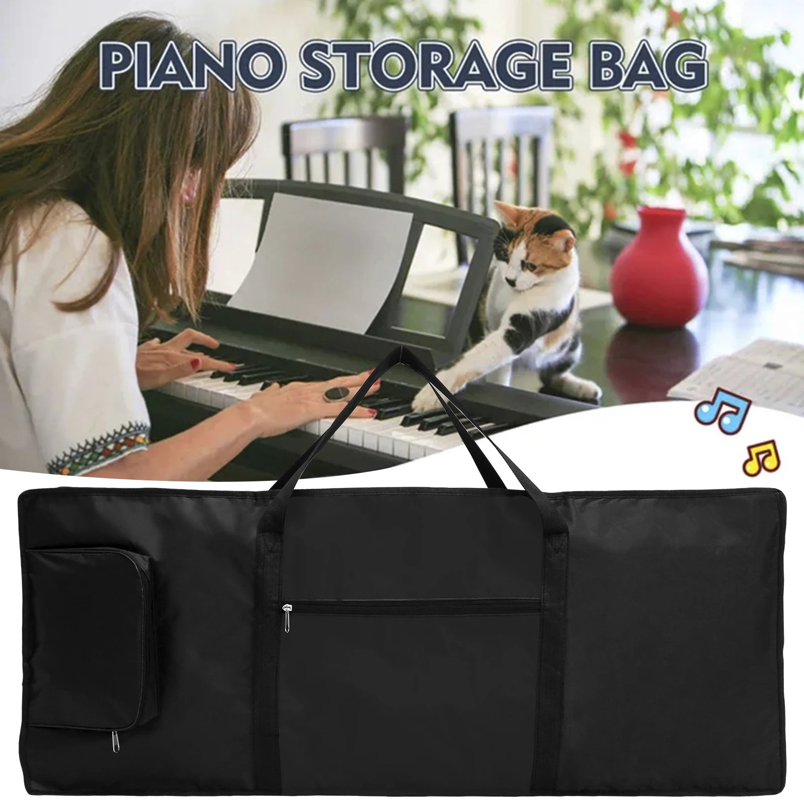 61 Keys Electronic Piano Bag Waterproof Oxford Cloth Thickened Handbag Keyboard Suitcase Electronic Piano Instrument Accessories