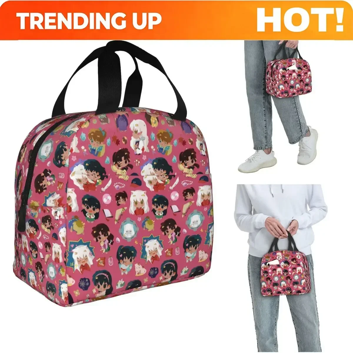 Custom Bag Custom Manga Kimono Inuyasha Sesshomaru Insulated Lunch Bag For Cooler Thermal Food Box Tote Leakproof Lunch Boxes Co