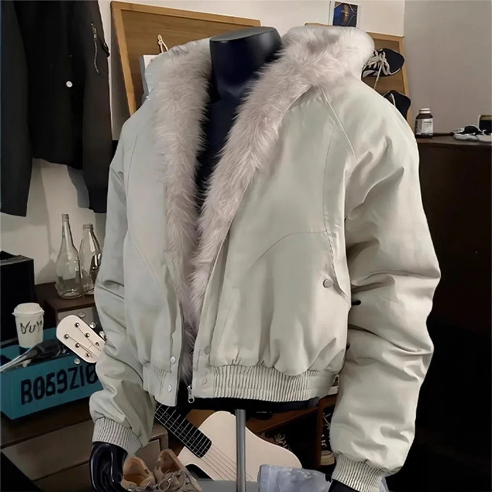 

Мужская короткая куртка-пуховик с меховым капюшоном, зимняя толстая теплая парка, верхняя одежда на молнии в американском стиле