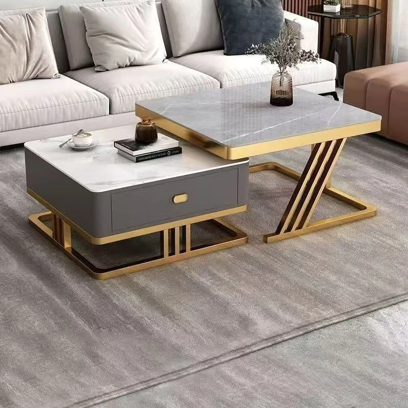 

Light luxury sintered stone coffee table, integrated modern minimalist small apartment tea table combination, small apartment