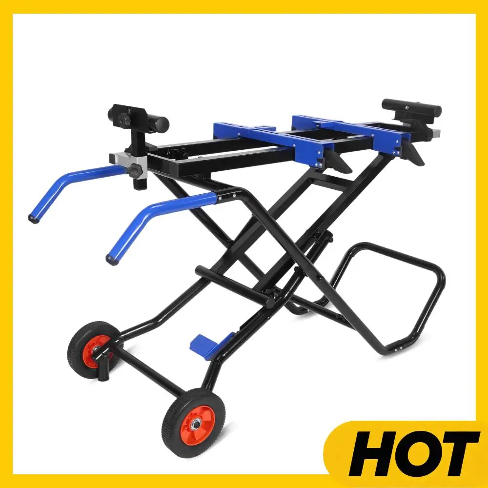 

Передвижная подставка для настольной пилы с колесами для любой местности, рама для торцовочной пилы, регулируемая опора для верстака, универсальная для большинства марок настольных пил