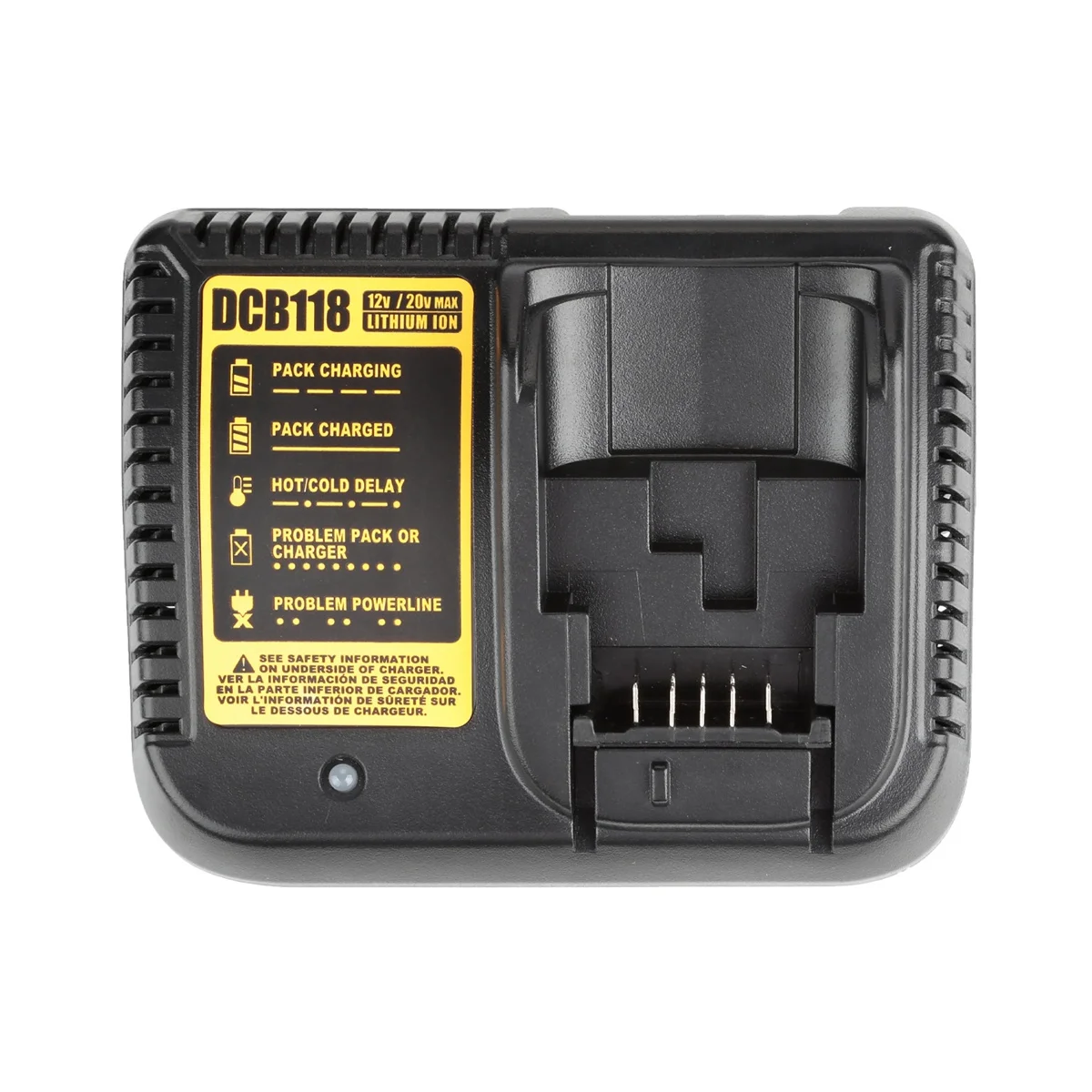 Imagem -03 - Carregador de Bateria para Dewalt 12v 14.4v 18v 20v Dcb200 Dcb201 Dcb203 Dcb205 Dcb206 Dcb140 Dcb121 us Plug