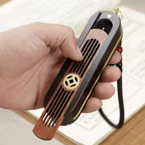 Portable Wooden Double-deck Lying Incense Burner Hollow Incense Stick Box Indoor/study/soothing Purification Aromatherapy Stove