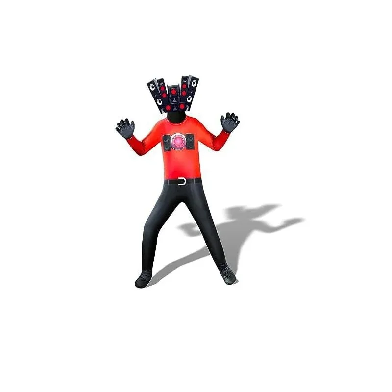 Skibidi 꽉 끼는 옷 coswear 점프 슈트 어린이 게임 코스프레 의류 모니터 대 화장실 남자