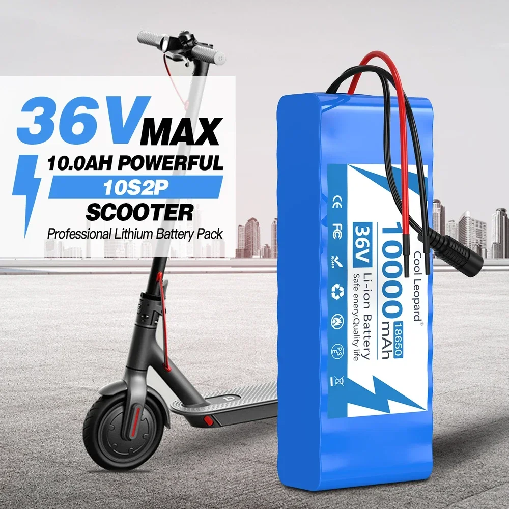 36V 25Ah 10Ah  Lithium Battery Pack Rechargeable Battery With BMS Charger 21700 10S2P For Fishing Bicycle Electric Scooter