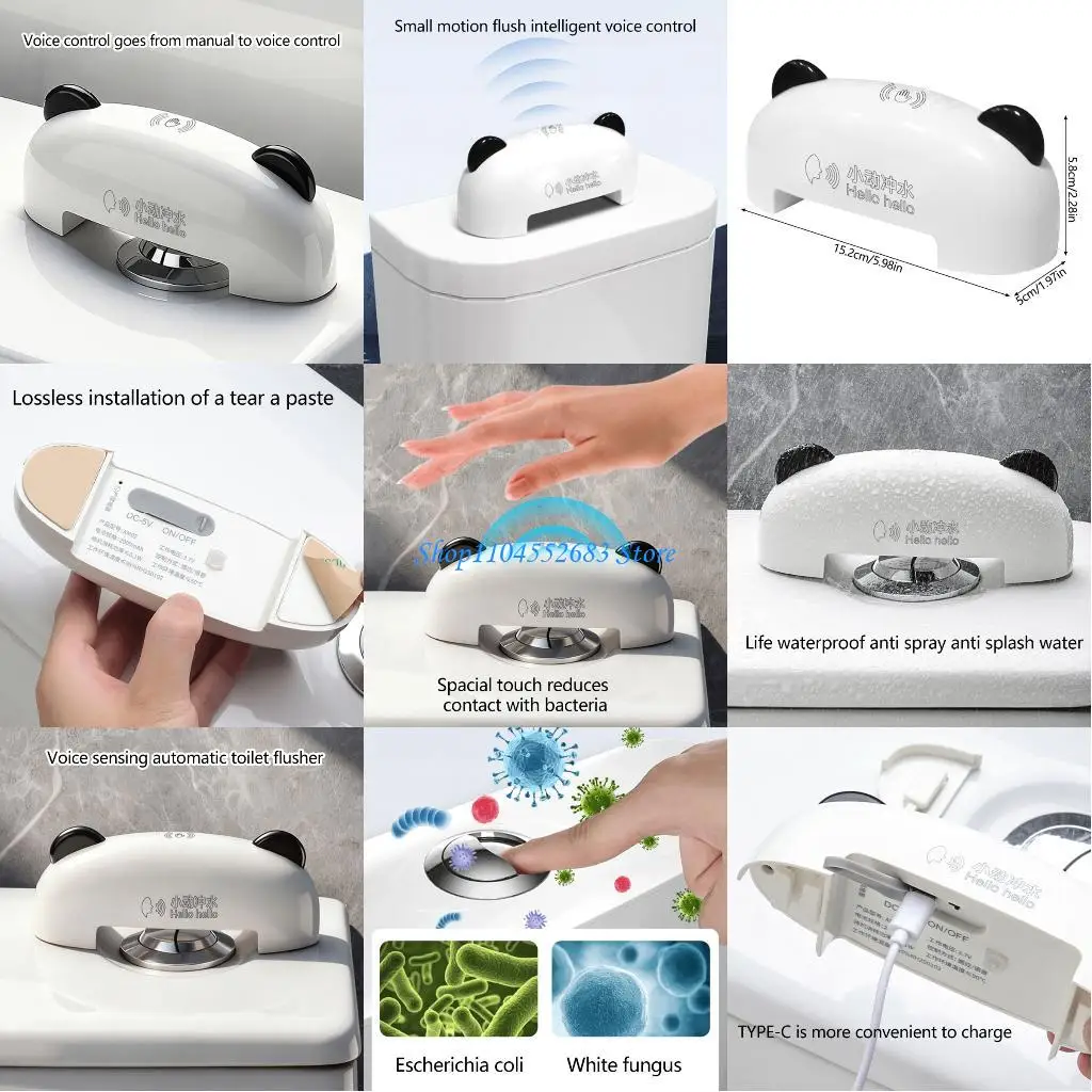 Y6GD مرحاض أوتوماتيكي موفر للمياه، مزود بأمر صوتي، مزود طاقة بقدرة مللي أمبير في الساعة، بناء متانة #1