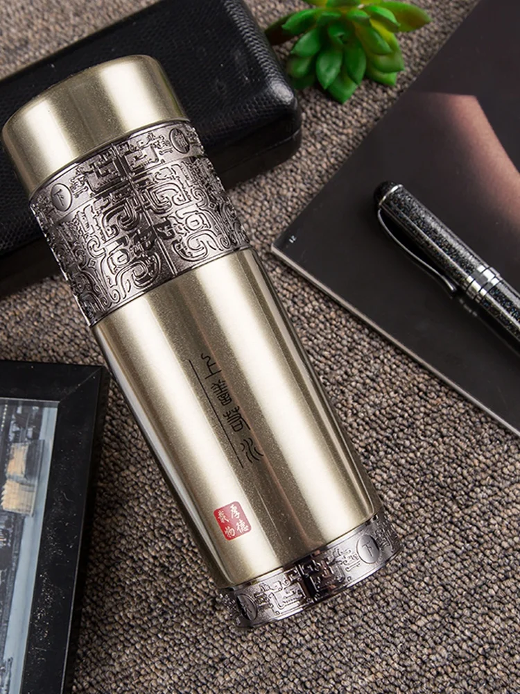 high-end-business-silver-cup-pure-silver-health-care-gift-cup-business-cup-vintage-chinese-style-titanium-alloy-insulated-cup