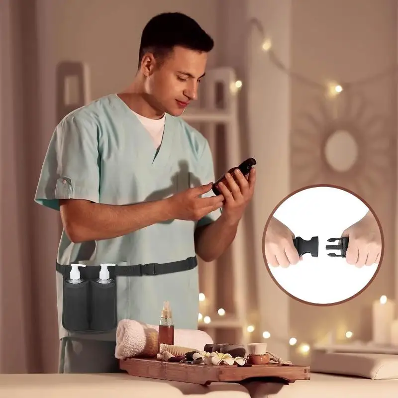 1 قطعة زجاجة تدليك واحدة/مزدوجة الحافظة مشبك بلاستيكي زيت التدليك الخصر الحافظة المحمولة للعطور للمعالجين البدنيين #3